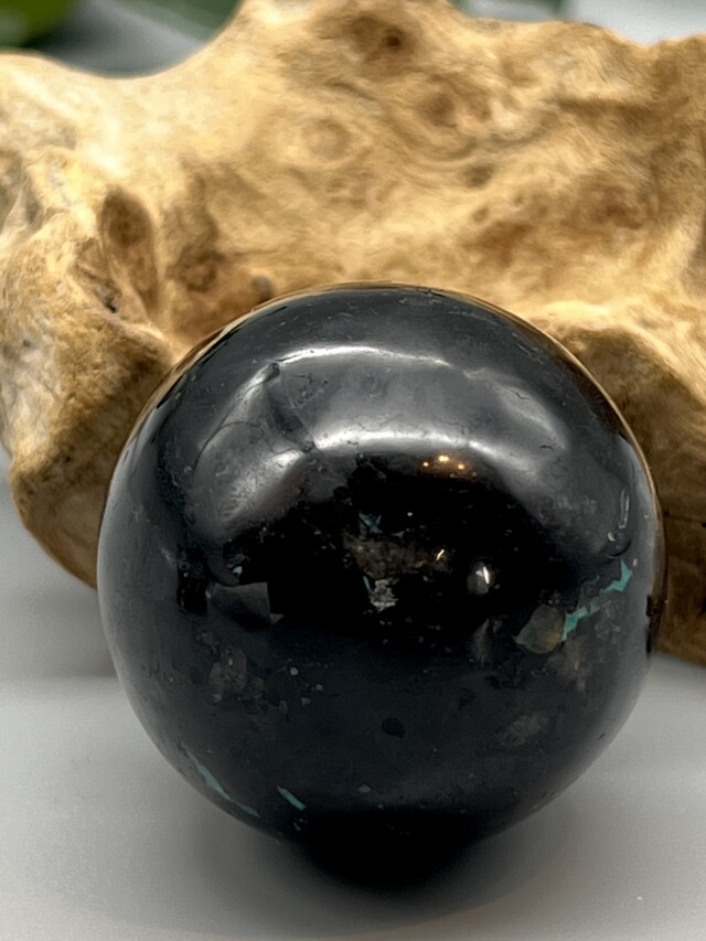 【美品】ペルー産クリソコラ丸玉 ペルー産 クリソコラ丸珠『グリーンプラネット』8cm以上 台座付 | 東京