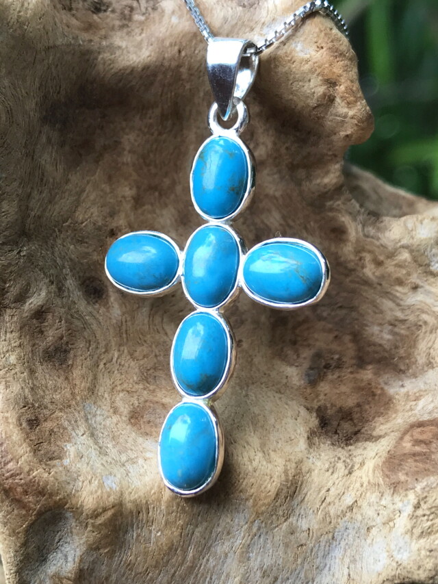 ターコイズ・クロス・ペンダントトップ TUR017