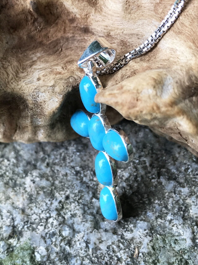 ターコイズ・クロス・ペンダントトップ TUR017