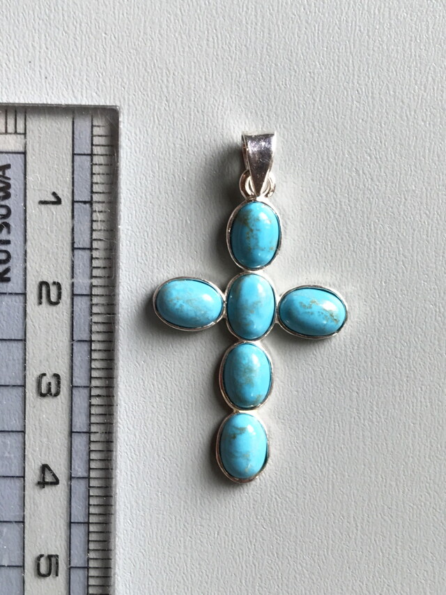 ターコイズ・クロス・ペンダントトップ TUR017