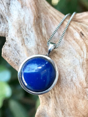 ラピスラズリ・ラウンド・シルバーペンダントトップ LPS008