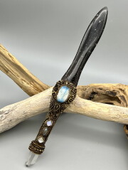 マジカルクリスタルワンド（ギャラクシーオブシディアン、グレイシャライト） MGW005