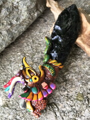 メキシコ産オブシディアン・マヤ文明ソード（ワンド） OBS015