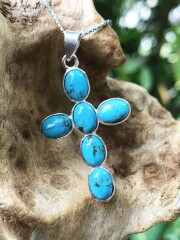 ターコイズ・クロス・ペンダントトップ TUR016