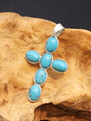 ターコイズ・クロス・ペンダントトップ TUR021