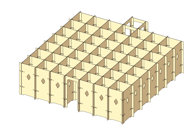 ダンボール迷路トールR3　50マス