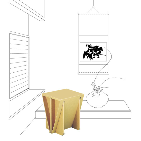 ダンボール家具スツール