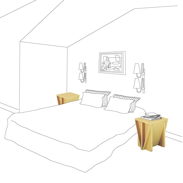 ダンボール家具スツール