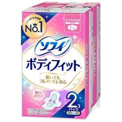 【生理用品】ソフィボディフィット（羽つき）　ふつうの日用　２０枚×２個パック 387円【ケース販売18袋入】 (143521102)