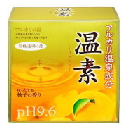 ★夏の汗もやしっしんに!!★入浴剤　温素（おんそ）アルカリ温泉成分 無色透明の湯（ゆずの香り）30g×15包★891円【ケース販売/8箱入】