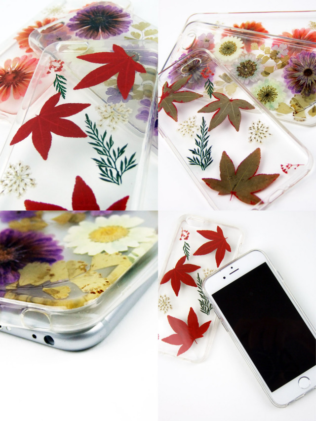 押し花ドライフラワースマートフォンケース