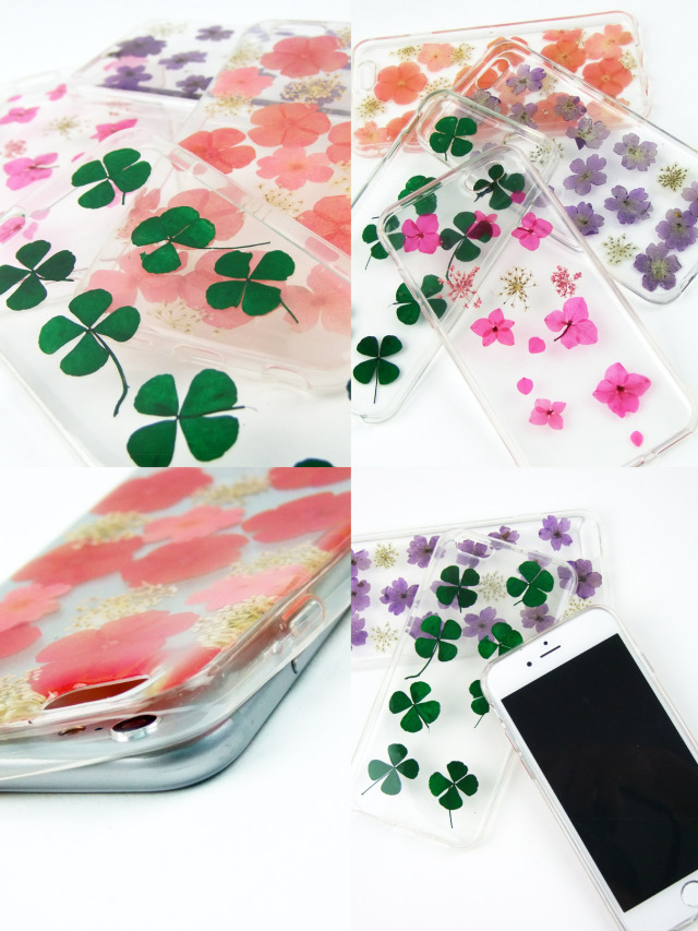 押し花ドライフラワースマートフォンケース