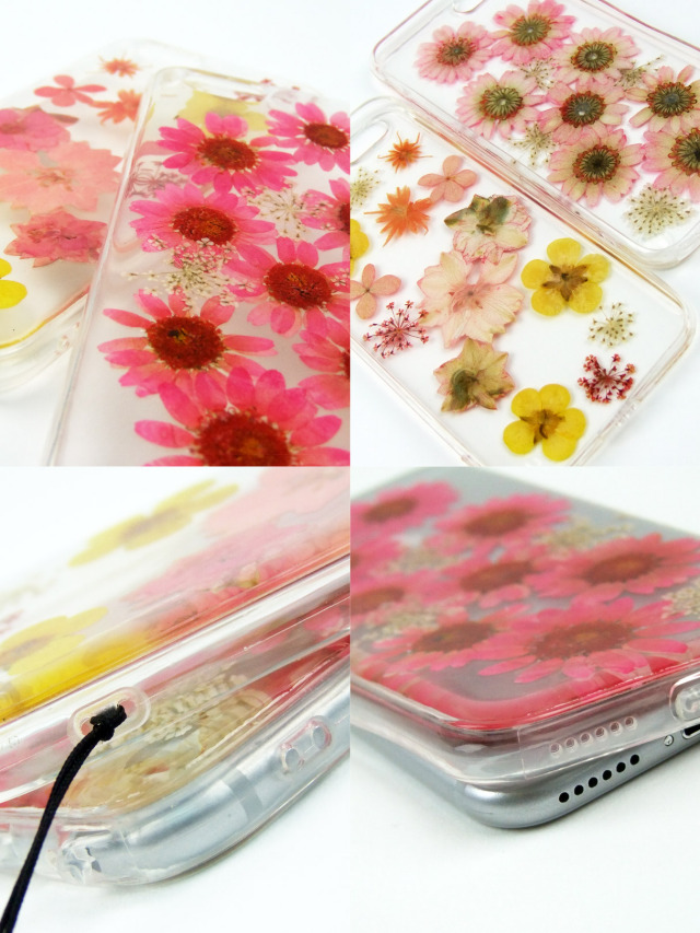 ドライフラワー天然オンリーワンスマホケース