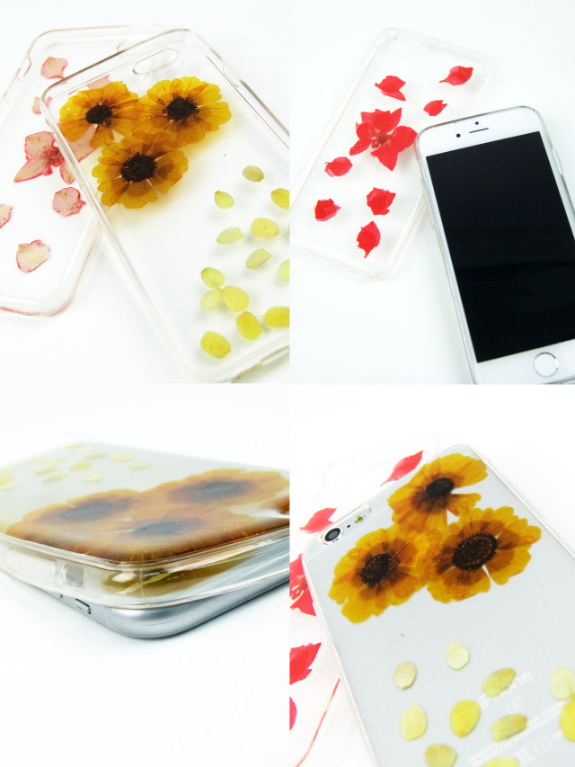 天然押し花スマートフォンケース