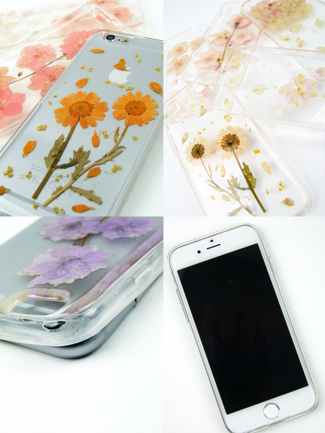 iPhone6/6s】可愛いパステルモチーフ ドライフラワークリア