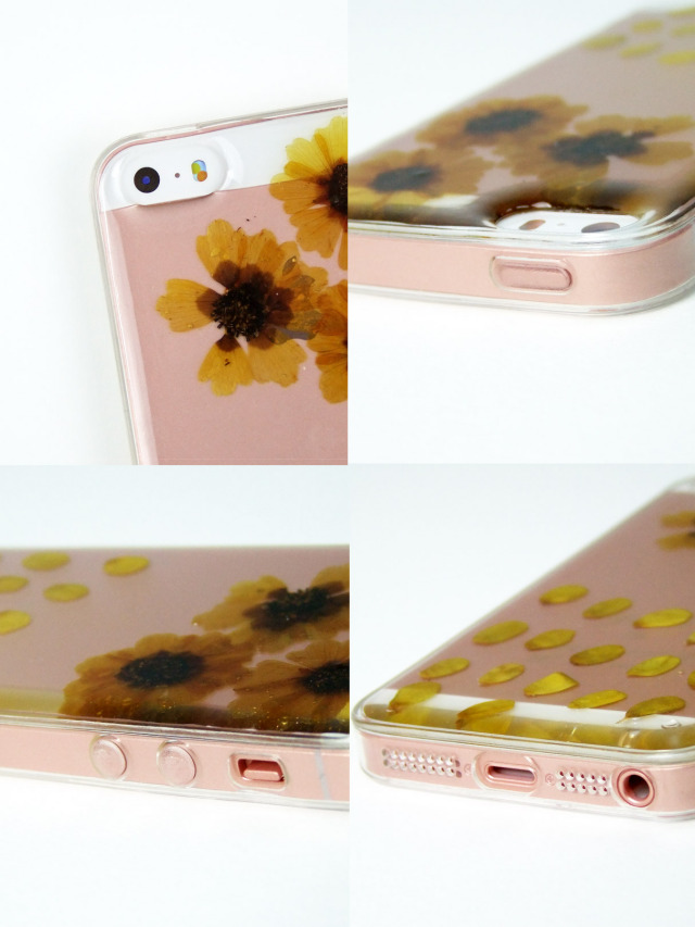 Iphonese 5s 5 本物の花びら ドライフラワークリアケース 天然押し花使用 着脱ラクラク Tpu ハンドメイド スマホケース