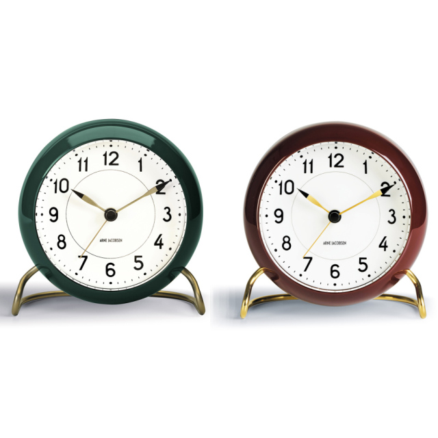 【ROSENDAHL】AJテーブルクロック 2019復刻限定色バーガンディ＆グリーン　アルネ・ヤコブセン AJ Table Clock