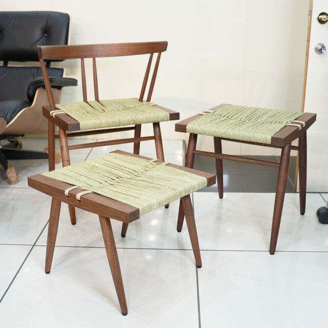 ジョージ・ナカシマ グラスシートチェア＆グラスシートスツール George Nakashima Grass-Seated Chair & Grass-Seated Stool