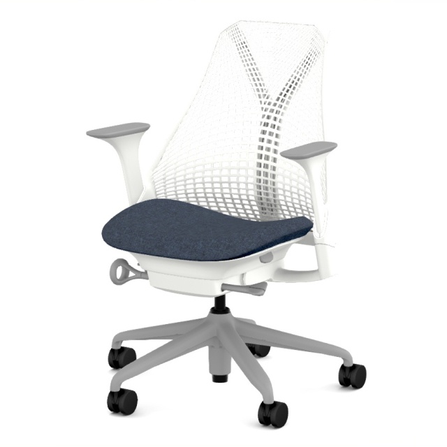 【【8月中旬頃入荷予定】】【ハーマンミラー正規販売店】セイルチェア Sayl Chair ホワイト/ブルーベリー アジャスタブルアーム BBキャスター
