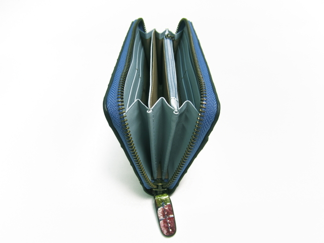 【極美品】welcome to the prudential Castello Da Vinci -カステロダヴィンチ Mosaic Croco / Flap Wallet