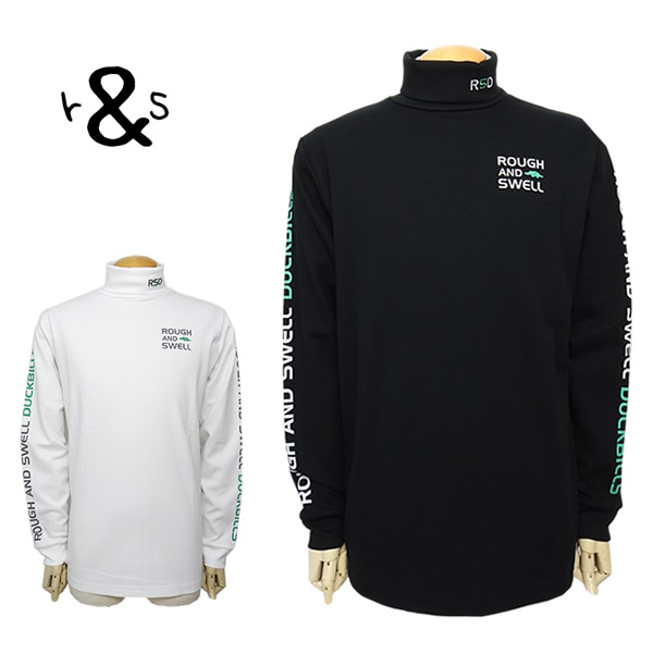 ラフアンドスウェル カットソー メンズ ゴルフ タートルネック ストレッチ コットン プリント rough&swell RSM-23224 RSD TURTLE 2023秋冬