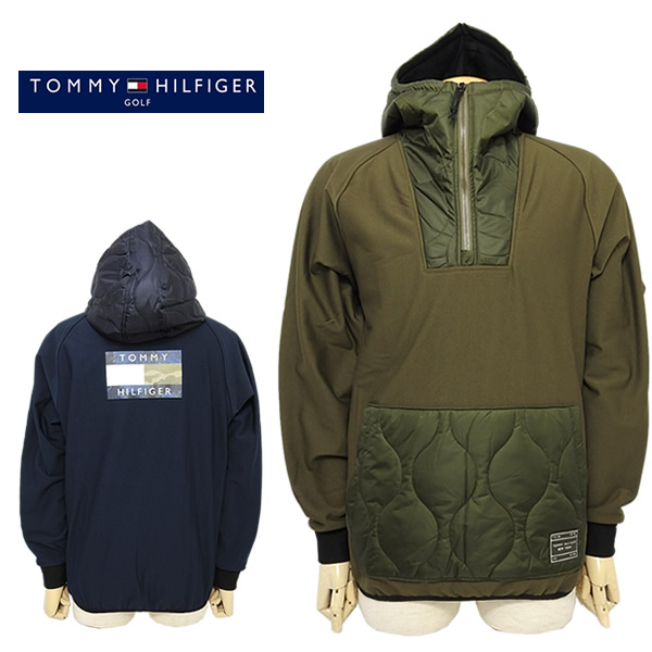 【SALE 50%OFF】トミー ヒルフィガーゴルフ メンズ 異素材 アノラック パーカー 軽量 ストレッチ TOMMYHILFIGERGOLF THMA368 23a セール