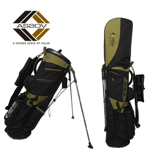 アッソブ ゴルフ キャディバッグ スタンド式 8.5型 コーデュラナイロン AS2OV GOLF CORDURA FINE TEX ラッピング不可