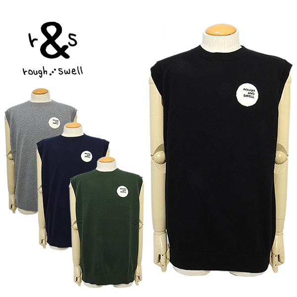 ラフアンドスウェル ニット クルーネック ベスト ドロップショルダー コットン 軽量 rough&swell RSM-24090 MOON VEST 2024春夏