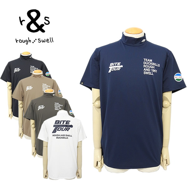 ラフアンドスウェル カットソー メンズ ゴルフ モックネック 半袖 速乾 ストレッチ プリント rough&swell RSM-24022 BITE TOUR MOCK 2024春夏