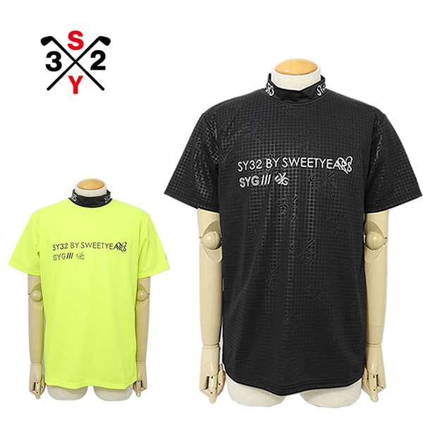 【SALE 30%OFF】SY32 ゴルフ メンズ カットソー モックネック 半袖 ストレッチ エンボス SY32BYSWEETYEARS SYG-24S26 2024春夏 セール