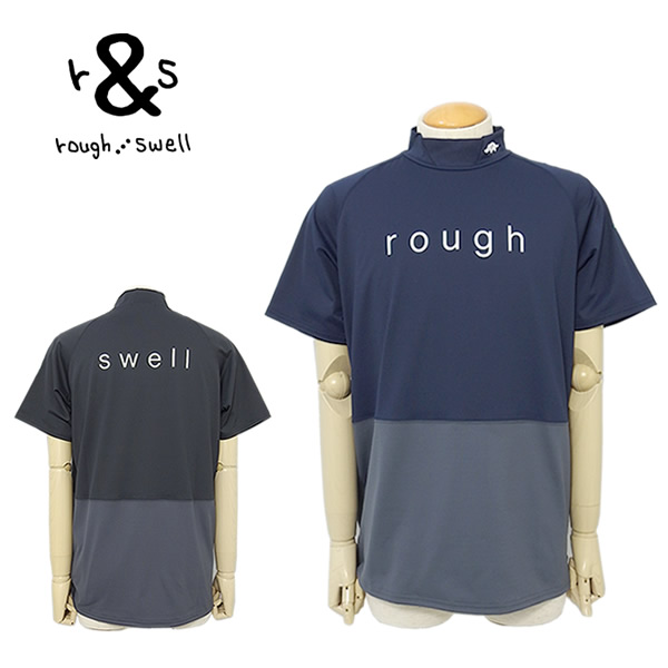 ラフアンドスウェル モックネック メンズ ゴルフ 半袖 速乾 ストレッチ 切り替え バイカラー rough&swell RSM-24028 HORIZON MOCK 2024春夏