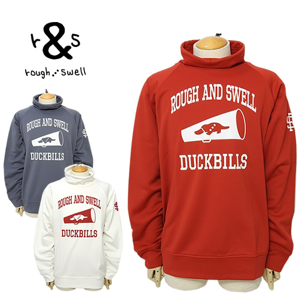 ラフアンドスウェル スウェット メンズ ゴルフ ダンボールニット 裏起毛 オフタートル ストレッチ rough&swell DUCKBILLS RSM-24214 CHEER HORN OFF TURTLE 2024秋冬