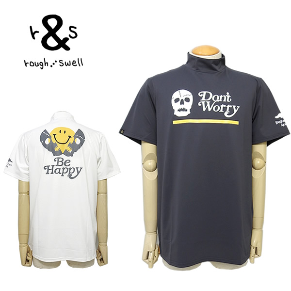 ラフアンドスウェル カットソー メンズ ゴルフ モックネック 半袖 速乾 ストレッチ プリント rough&swell RSM-25023 BEHAPPYMOCK 2025春夏