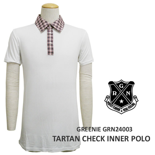 GREENIE[グリーニー]タータンチェックインナーポロ