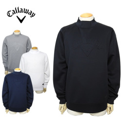 【SALE 30%OFF】キャロウェイアパレル メンズ カットソー ゴルフ モックネック 長袖 スウェット エンボスロゴ CallawayApparel C23217102 2023秋冬 セール