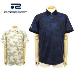 【SALE 30%OFF】ロサーセン ゴルフウェア メンズ ポロシャツ 半袖 カモフラ柄 吸水速乾 ストレッチ 気化熱冷感 UVカット 044-21342 ROSASEN 2024年春夏 セール