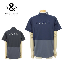 ラフアンドスウェル モックネック メンズ ゴルフ 半袖 速乾 ストレッチ 切り替え バイカラー rough&swell RSM-24028 HORIZON MOCK 2024春夏