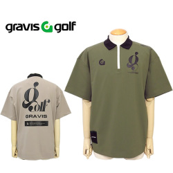グラビス メンズ ゴルフ ハーフジップ ポロシャツ ストレッチ プリント gravis golf GGM-4A-AP01