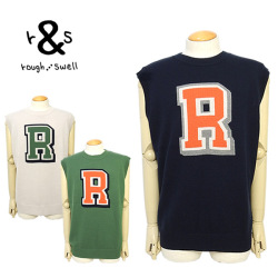 ラフアンドスウェル ベスト メンズ ゴルフ クルーネック ニット レタード プレッピー rough&swell RSM-24274 BIG R VEST 2024秋冬