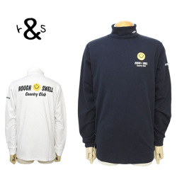 ラフアンドスウェル カットソー メンズ ゴルフ タートルネック ストレッチ コットン プリント rough&swell RSM-24223 SMILE TURTLE 2024秋冬