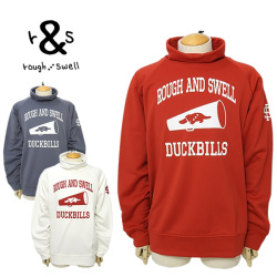 ラフアンドスウェル スウェット メンズ ゴルフ ダンボールニット 裏起毛 オフタートル ストレッチ rough&swell DUCKBILLS RSM-24214 CHEER HORN OFF TURTLE 2024秋冬