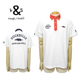 ラフアンドスウェル ポロシャツ メンズ ゴルフ 半袖 速乾 ストレッチ UVカット プリント rough&swell RSM-25006 COLORED COLLAR POLO 2025春夏