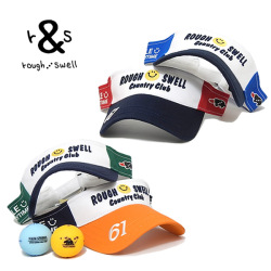 ラフアンドスウェル サンバイザー メンズ レディース ゴルフ コットン マルチカラー ロゴ刺繍 rough&swell RSA-25009 SMILE SUN VISOR 2025春夏