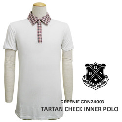 GREENIE[グリーニー]タータンチェックインナーポロ