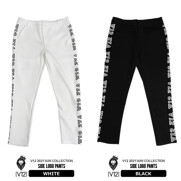 人気商品] V12 ヴィトゥエルヴ ゴルフパンツホワイトフロントロゴL