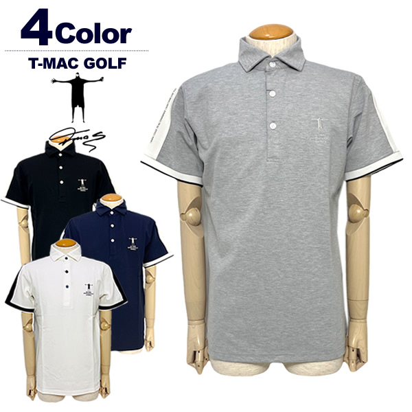 T-MAC ゴルフウェア ポロシャツ ブラック T-MAC 【30％OFFセール】ポロシャツ メンズ ティーマック ゴルフ