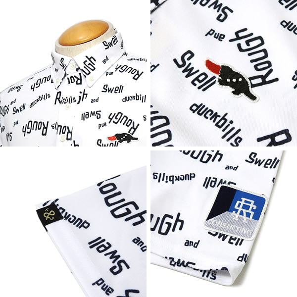 rough and swell DUCKBILLS M ホワイト ゴルフシャツ rough & swell DUCKBILLS ゴルフシャツ L ホワイト（カジュアル