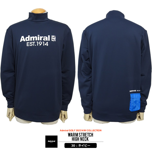 Admiral GOLF 美品 アドミラル 軽量 裏フリース モックネック 
