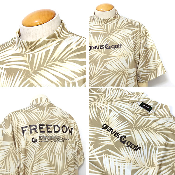 gravis golf［グラビスゴルフ］RELAX FIT LEAF PRINT MOCKNECK/リーフ