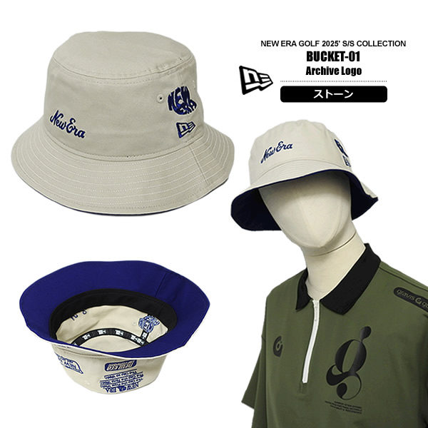 Newera■[Golf] Archive Logo Bucket Hat■送料込 バケット01 Archive Logo ブラック | ゴルフ | ニューエラ